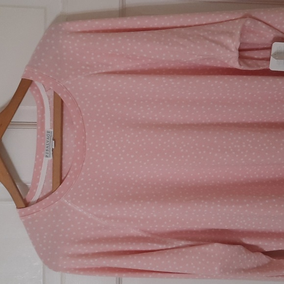 NWT P.J.SALVAGE BLUSH/WHITE POLKA DOT TOP SZ 2X, Perfect for Valentine’s Day! 🩷 - Picture 6 of 14